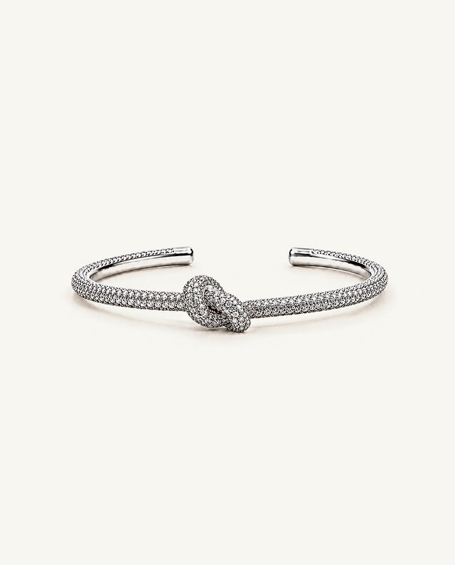 Pavé Single-Knot Cuff - Silver