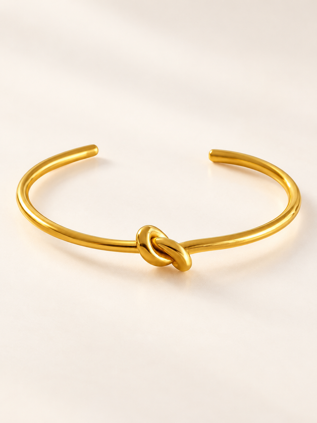 Single Knot Open Cuff Bracelet