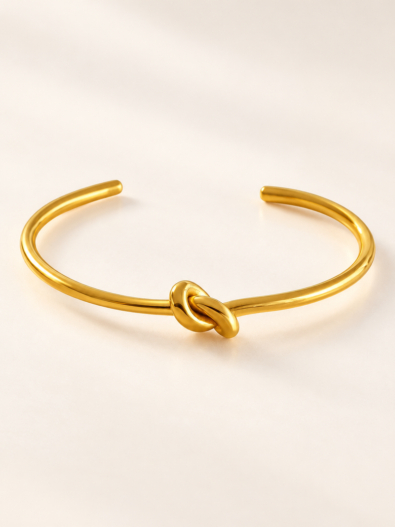 Single Knot Open Cuff Bracelet