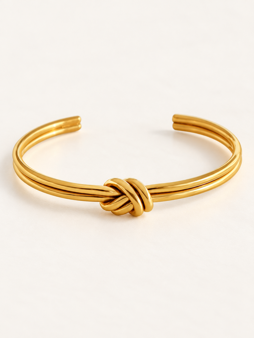 Double-Line Knot Open Cuff Bracelet