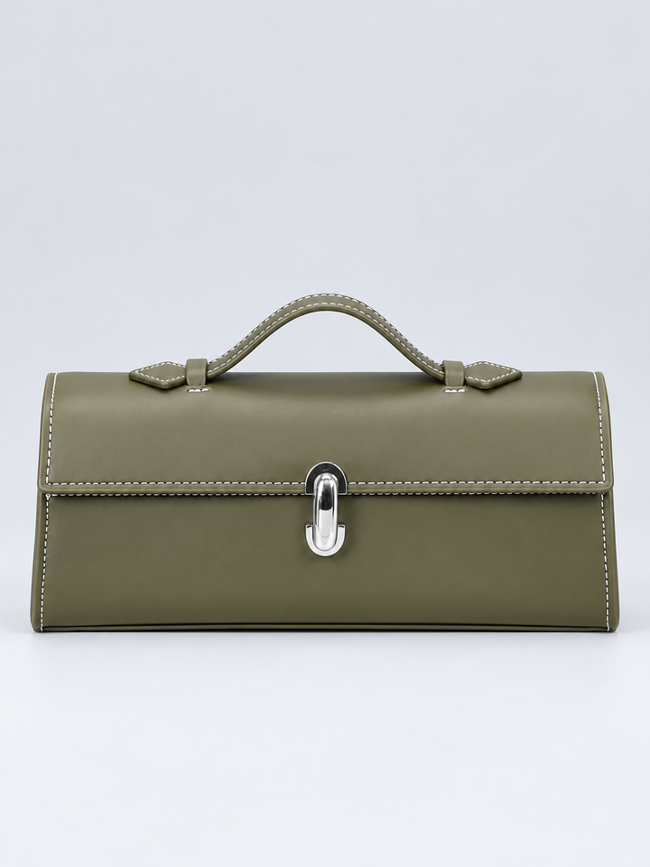 Vintage Top Handle Bag with Sculptural Clasp