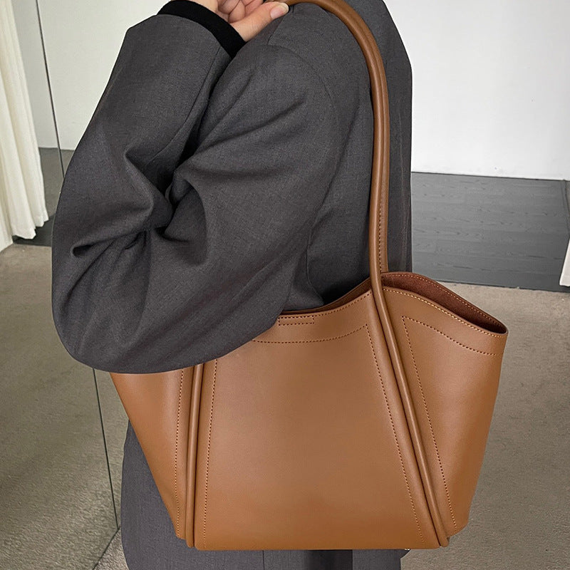Soft Cowhide Crescent Shoulder Bag