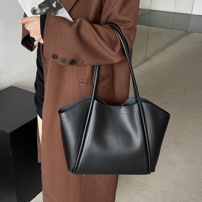 Soft Cowhide Crescent Shoulder Bag