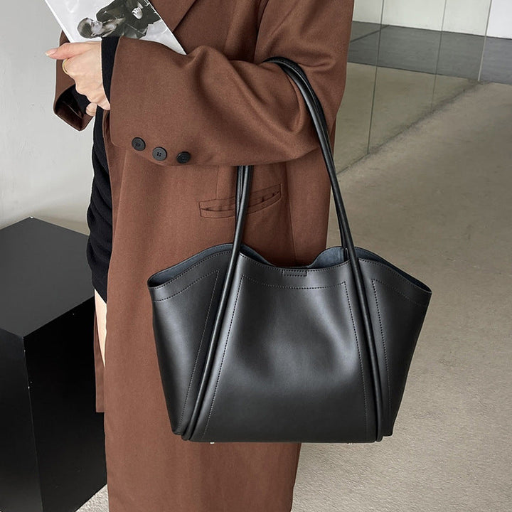 Soft Cowhide Crescent Shoulder Bag