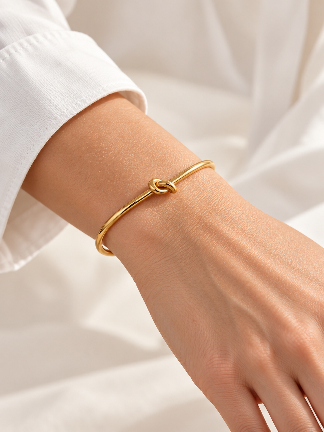 Single Knot Open Cuff Bracelet