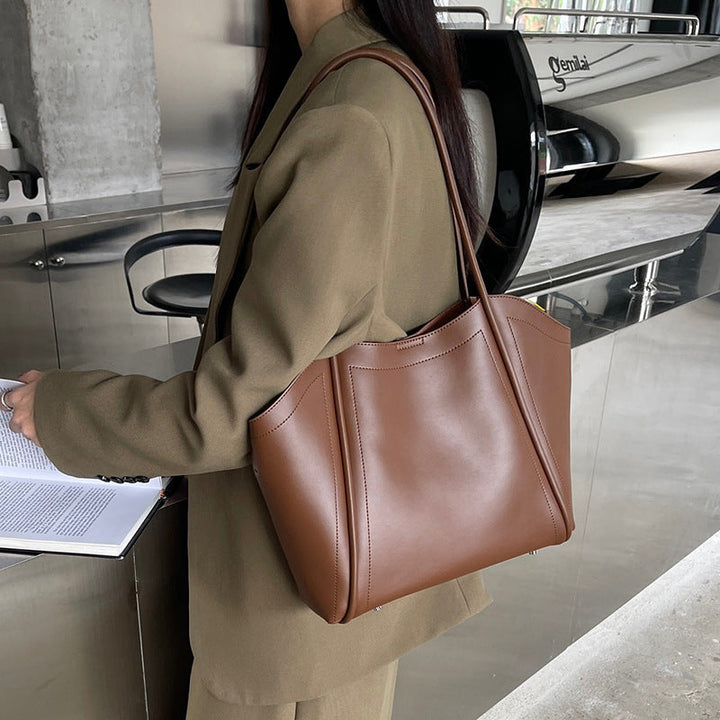 Soft Cowhide Crescent Shoulder Bag