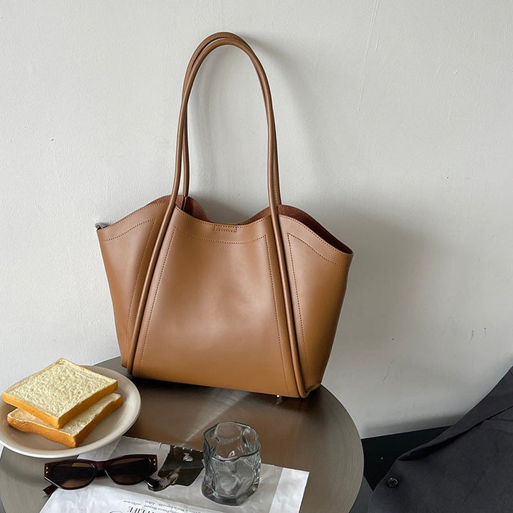 Soft Cowhide Crescent Shoulder Bag
