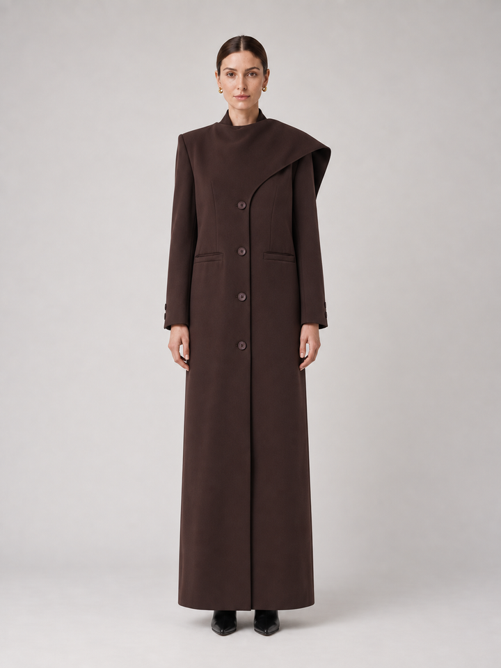 Multi-Color Structured Hooded Maxi Coat - 4