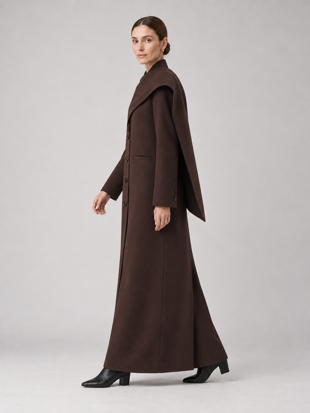 Multi-Color Structured Hooded Maxi Coat - 5