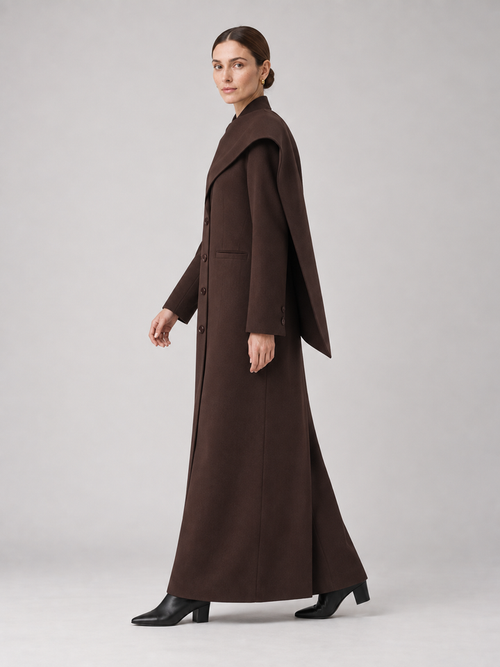 Multi-Color Structured Hooded Maxi Coat - 5