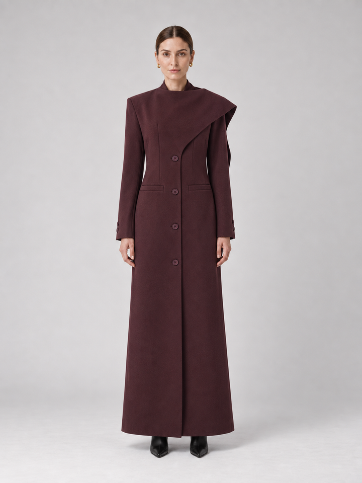 Multi-Color Structured Hooded Maxi Coat - 7