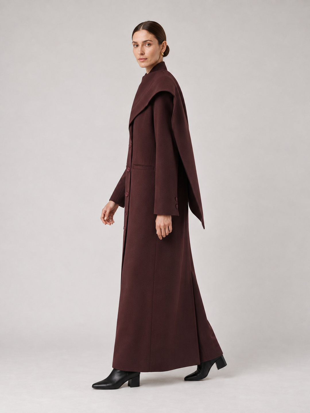 Multi-Color Structured Hooded Maxi Coat - 8