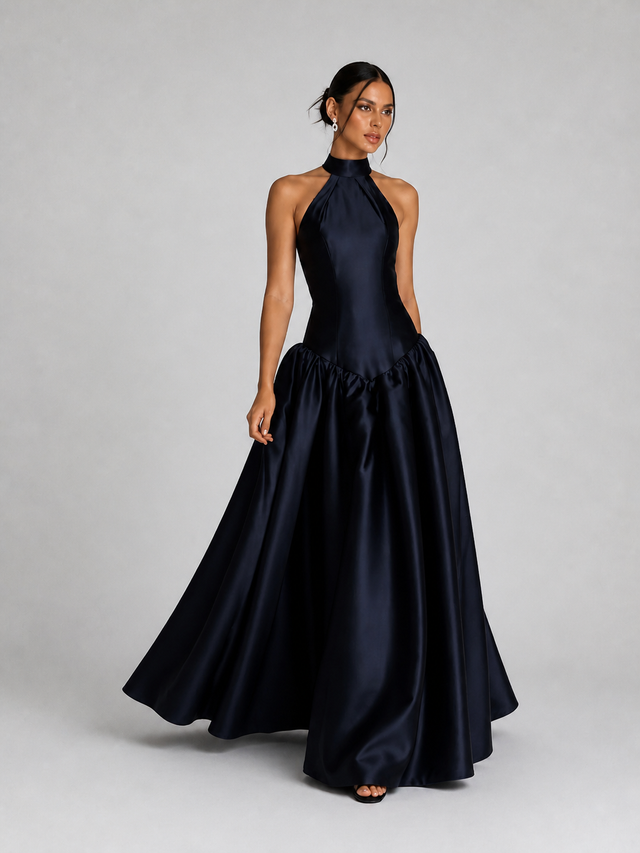 Arabella Midnight-Navy Strapless Ball Gown