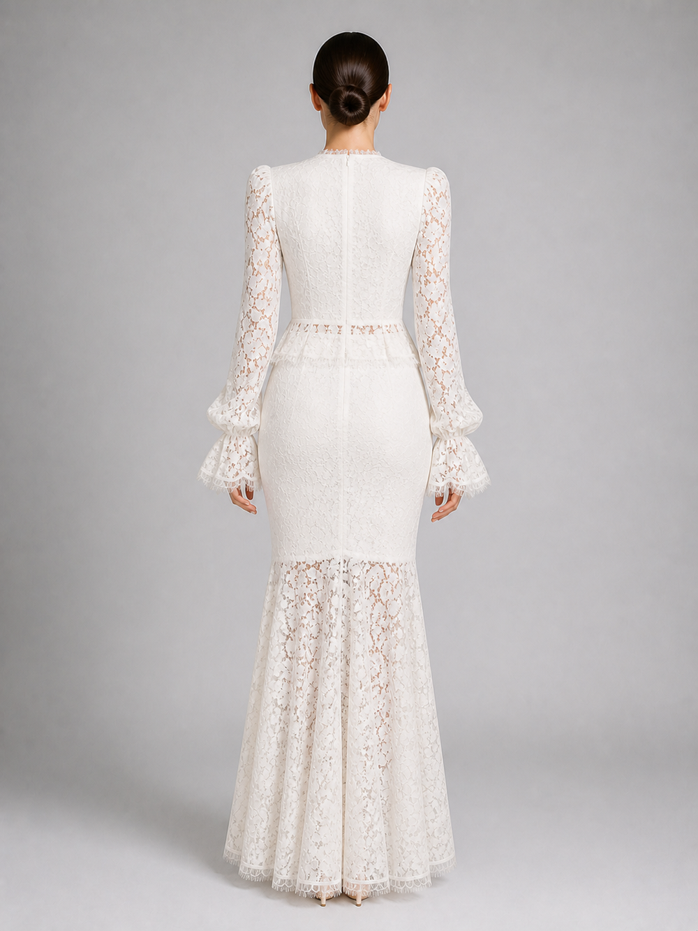 Lucienne Ivory Belted Pleated Midi Dress – view 2