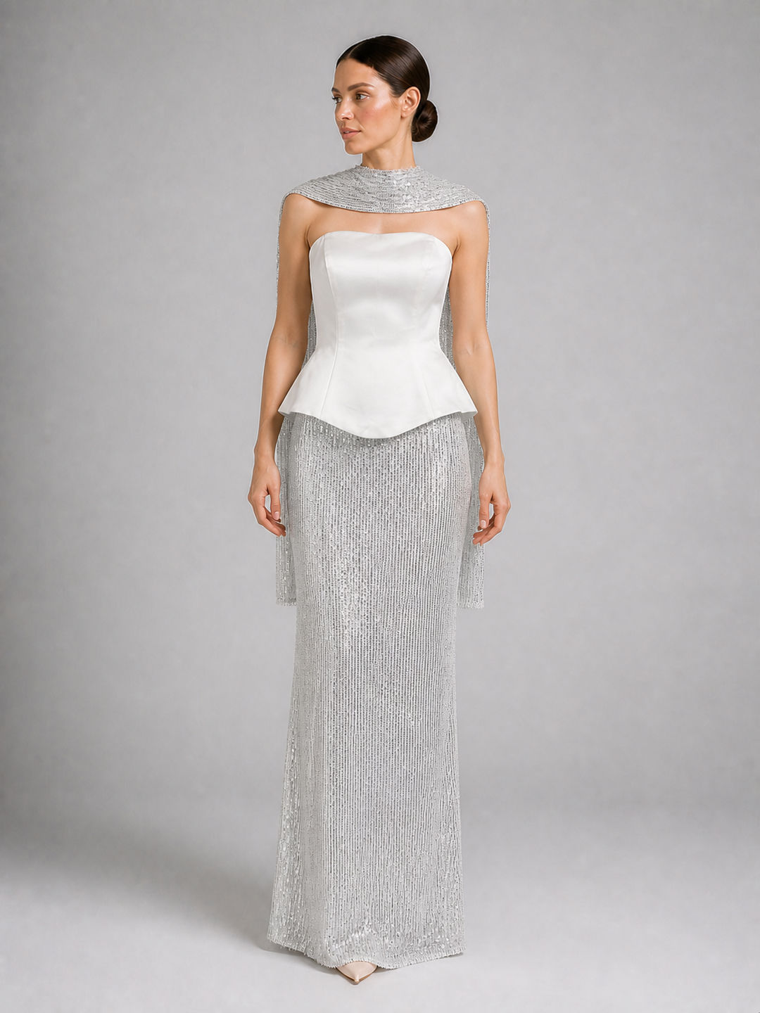 Marina Pale-Blue Two-Piece Evening Set – view 1