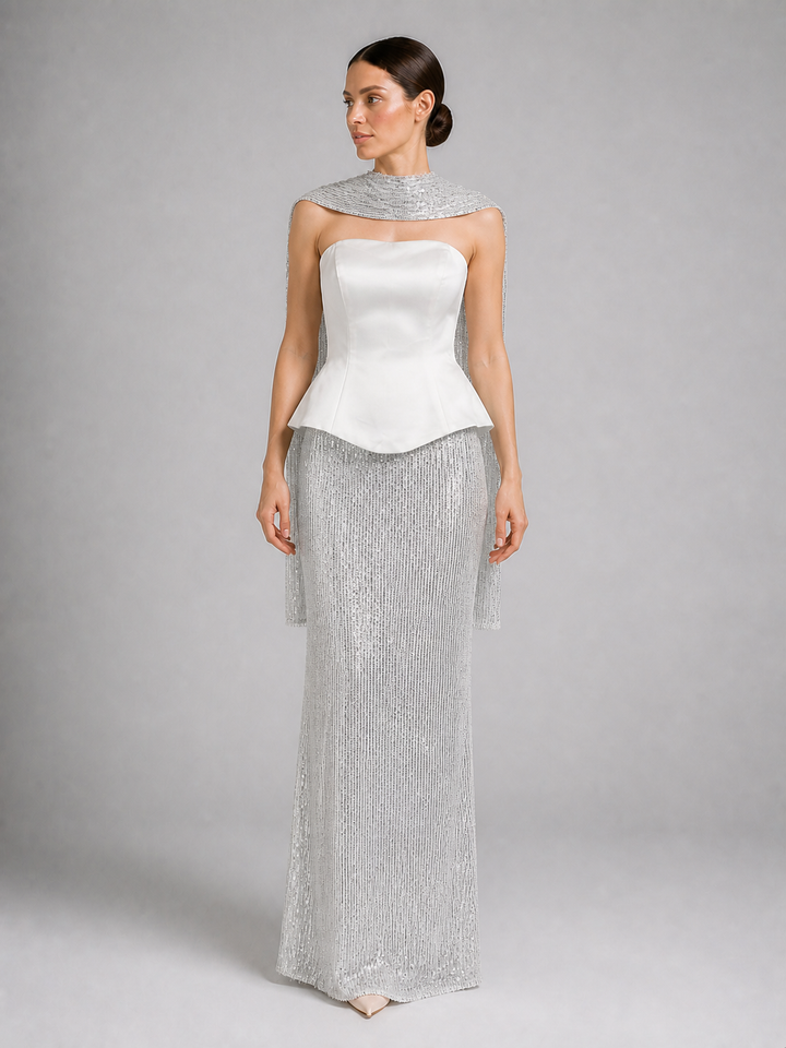 Marina Pale-Blue Two-Piece Evening Set – view 1