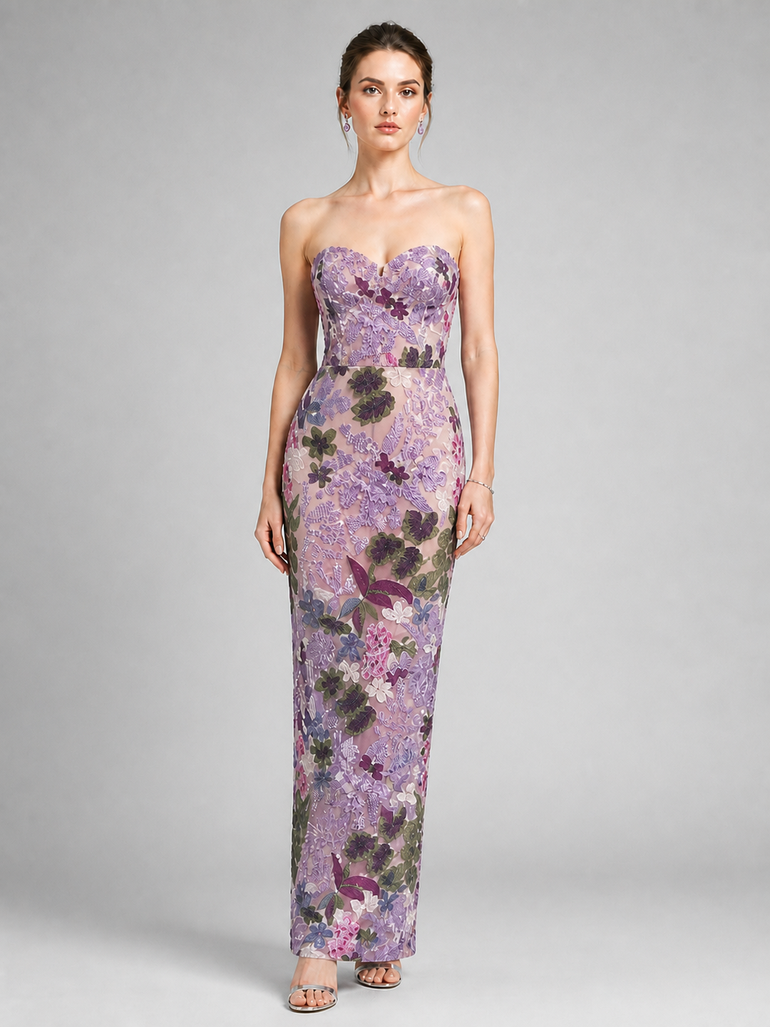 Liliane Lavender-Floral Embellished Gown – view 1