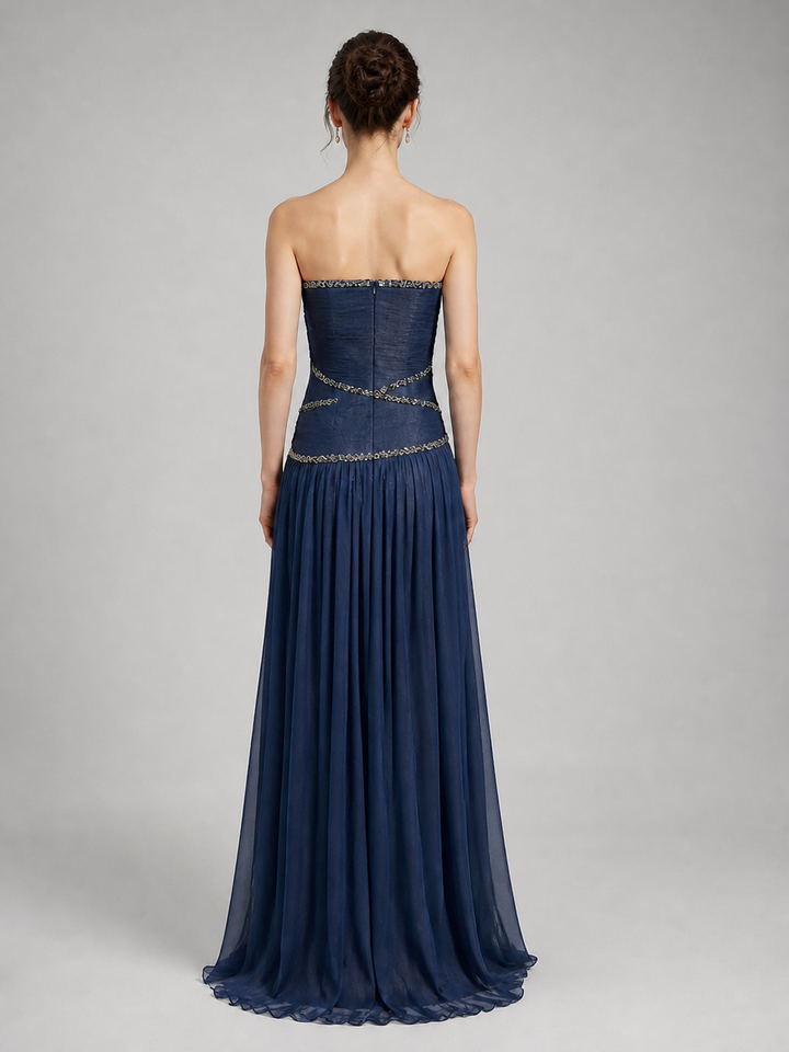 Arabella Midnight-Navy Embellished Gown – view 2