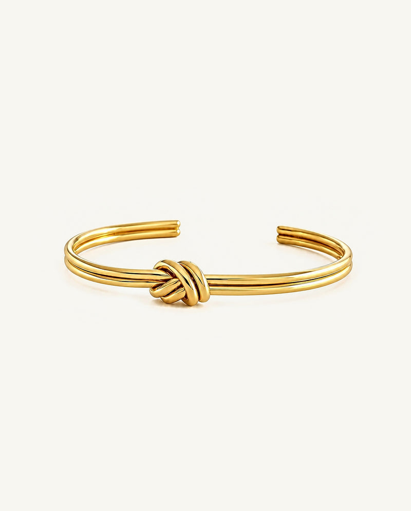 Polished Double-Knot Bangle - Gold