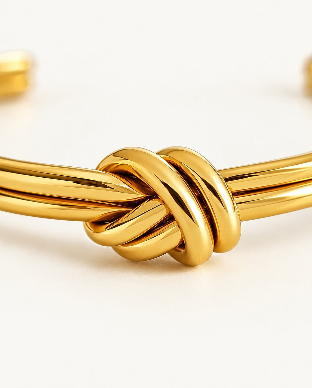 Polished Double-Knot Bangle - Gold