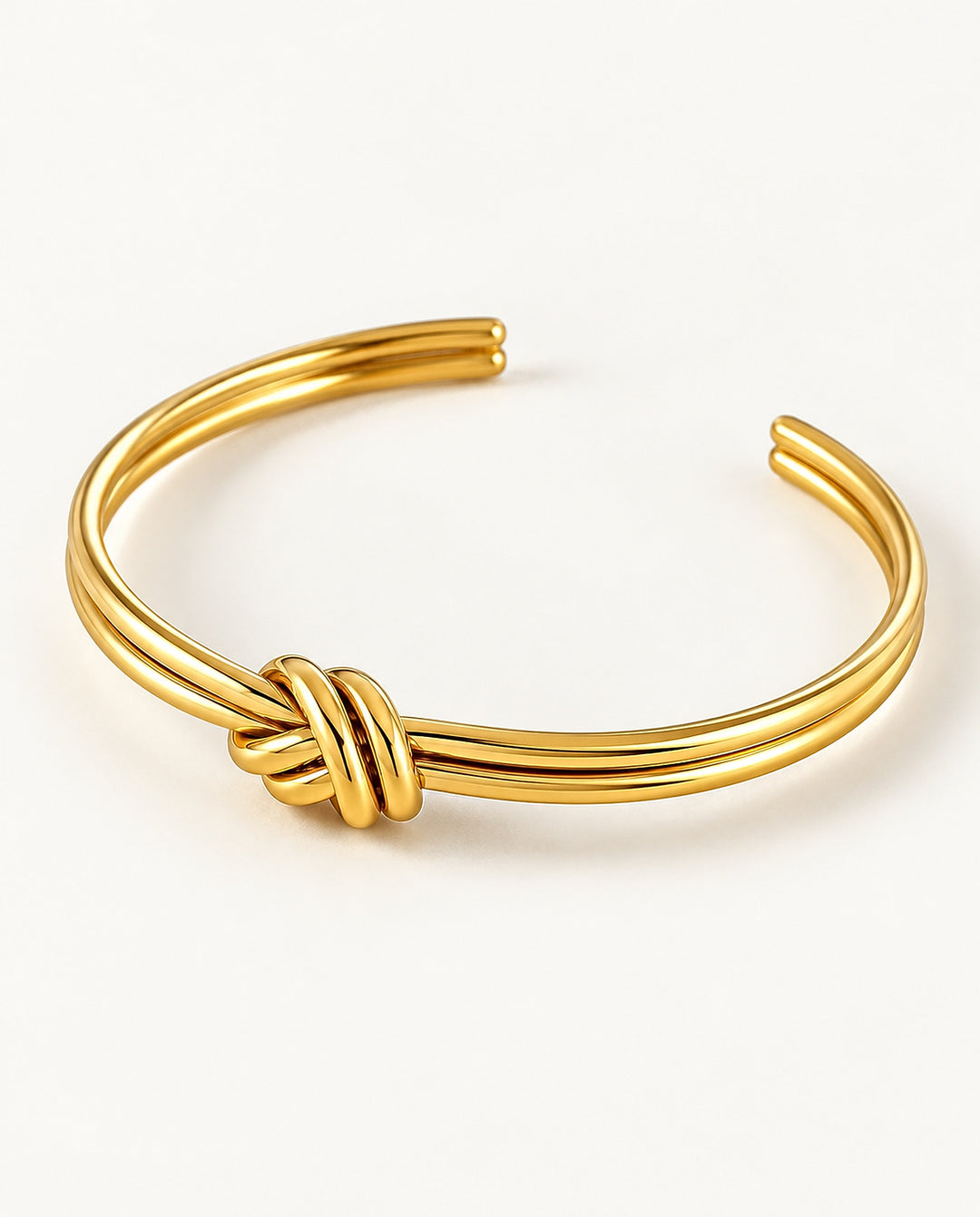 Polished Double-Knot Bangle - Gold