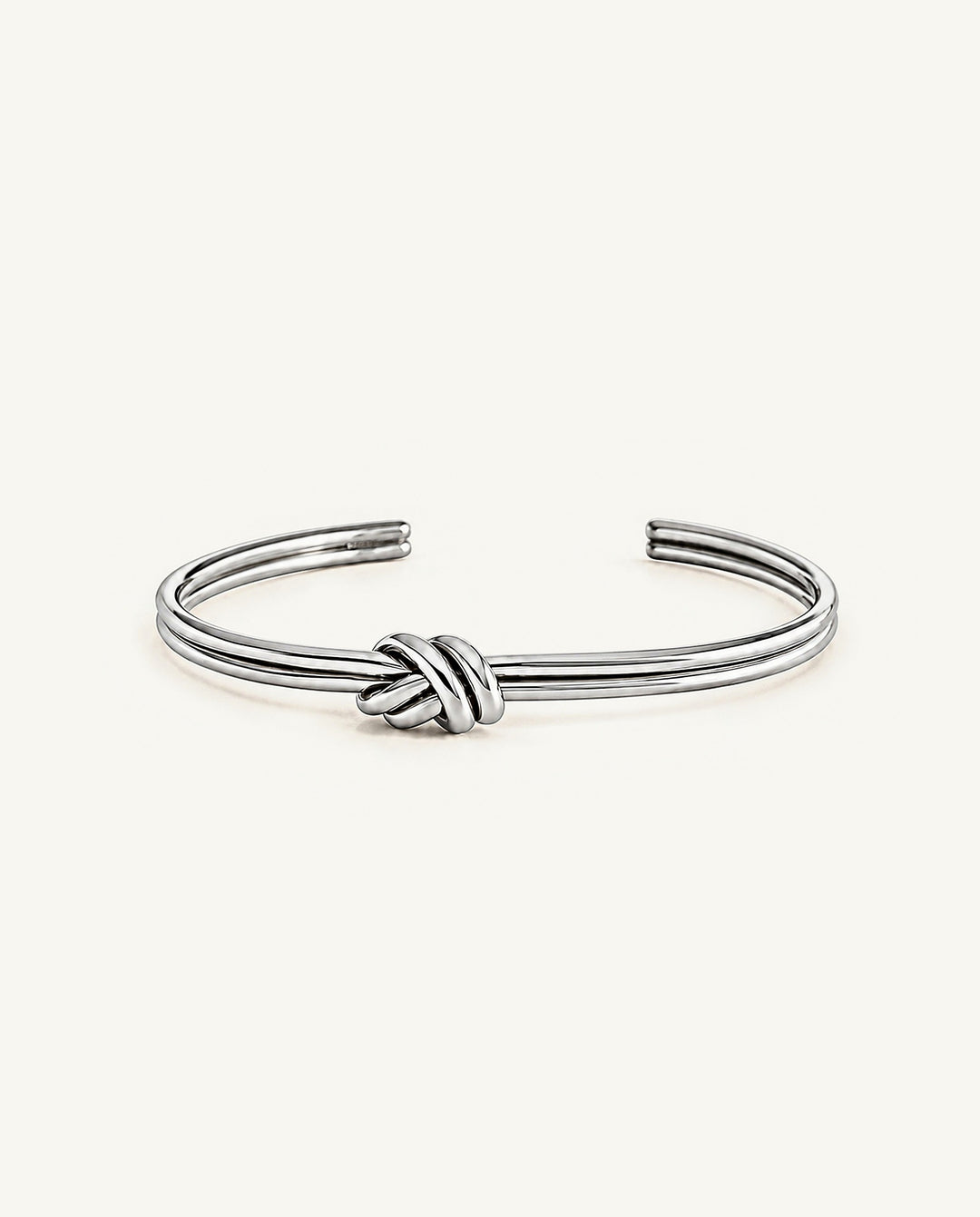 Polished Double-Knot Bangle - Silver