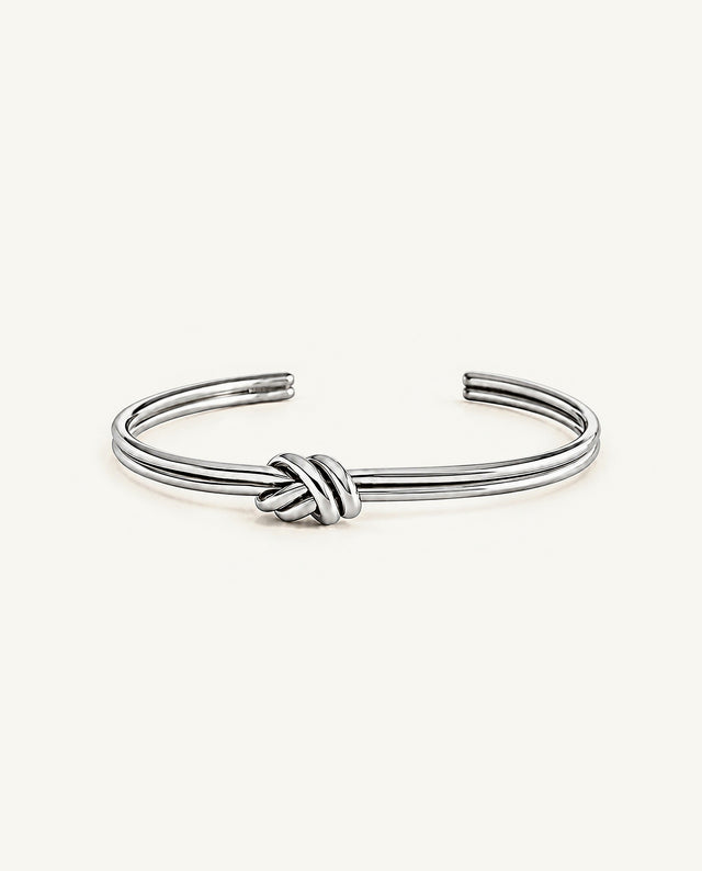Polished Double-Knot Bangle - Silver