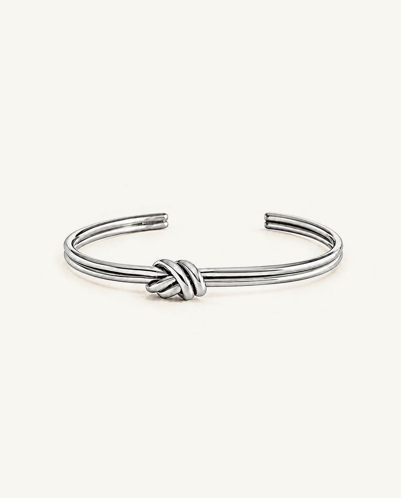 Polished Double-Knot Bangle - Silver
