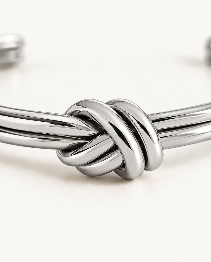 Polished Double-Knot Bangle - Silver