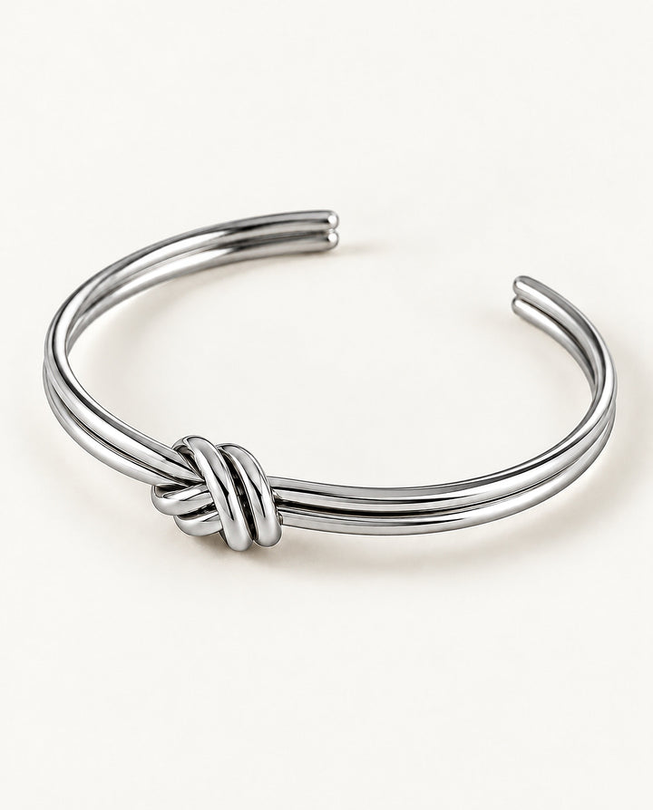 Polished Double-Knot Bangle - Silver