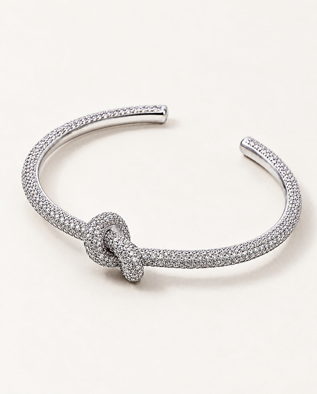 Pavé Single-Knot Cuff - Silver