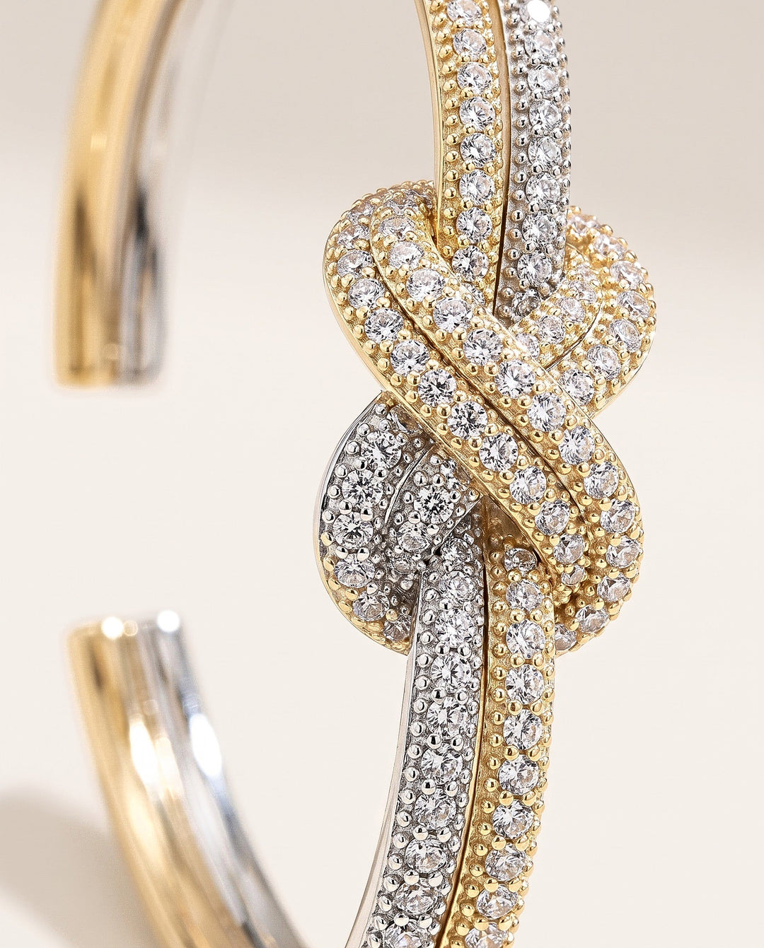 Pavé Double-Knot Cuff Bracelet - Gold &amp; Silver