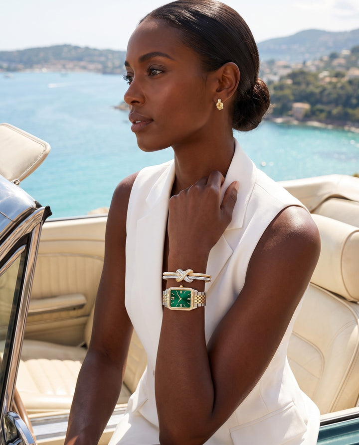 Pavé Double-Knot Cuff Bracelet - Gold &amp; Silver