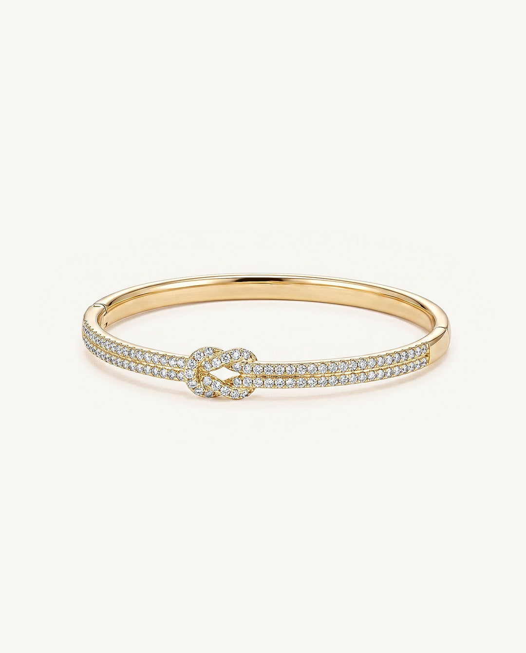 Pavé Knot Bangle Bracelet - Gold