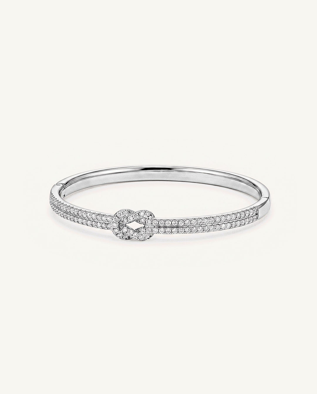 Pavé Knot Bangle Bracelet - Silver