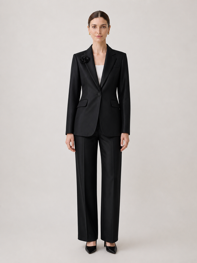 Margot Classic Black Tailored Trouser Suit Set