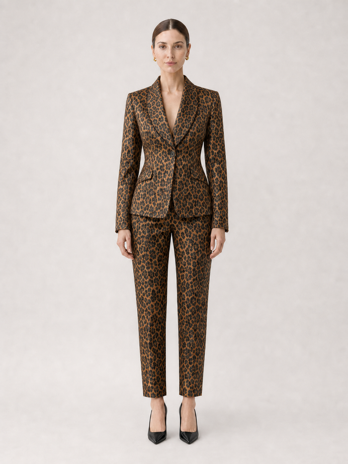 Camilla Brown-Check Tailored Suit Set