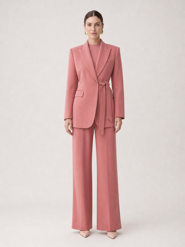 Rosalind Dusty-Rose Double-Breasted Suit Set