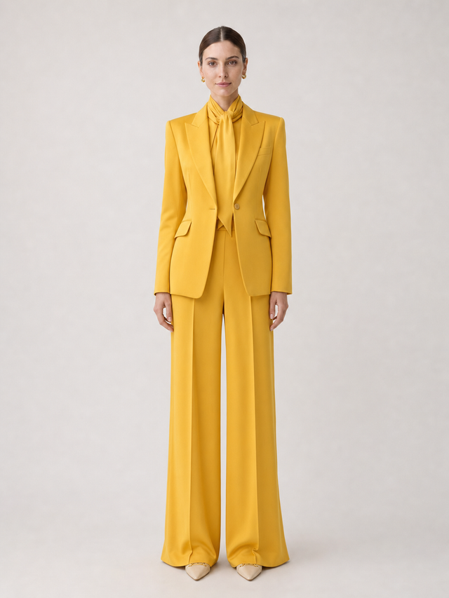 Solene Marigold Wide-Leg Suit Set