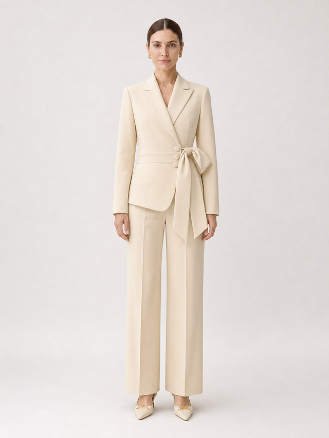 Amandine Cream Relaxed Tailored Suit Set