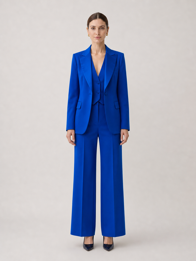 Genevieve Royal-Blue Three-Piece Suit Set